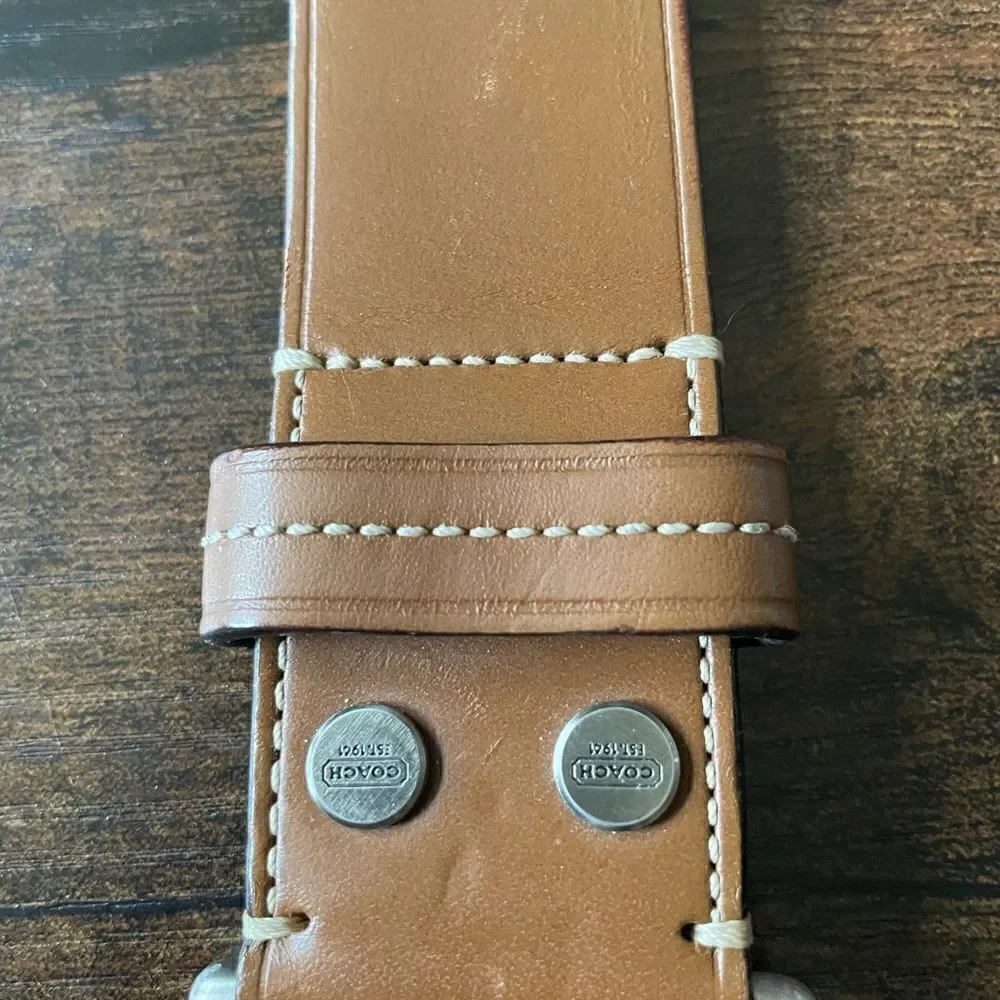 Vintage Coach Men’s Leather Belt in Natural Tan Size 38 - Picture 2 of 7